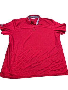 Oobe Chick-fil-A Polo Shirt Mens 2XL Red White Striped Short Sleeve